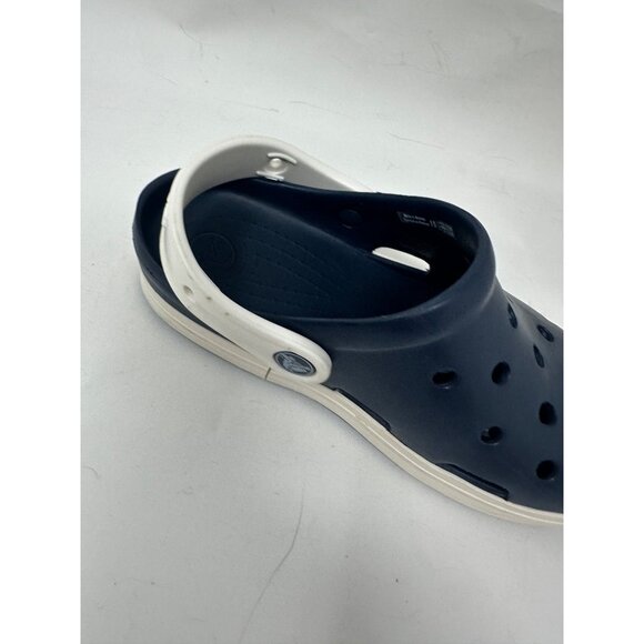 Crocs Kids Navy White Clogs J3 Ventilated Slip-On Sandals Strap Nautical beach - Picture 11 of 14